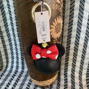 Kate spade key fob Minnie Mouse in black red new
